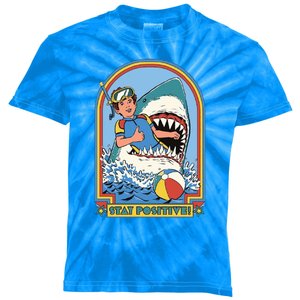 Stay Positive Shark Attack Comic Kids Tie-Dye T-Shirt