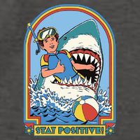 Stay Positive Shark Attack Comic Vector Backpack