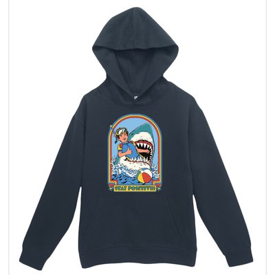 Stay Positive Shark Attack Comic Urban Pullover Hoodie