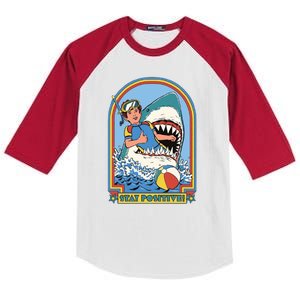 Stay Positive Shark Attack Comic Kids Colorblock Raglan Jersey