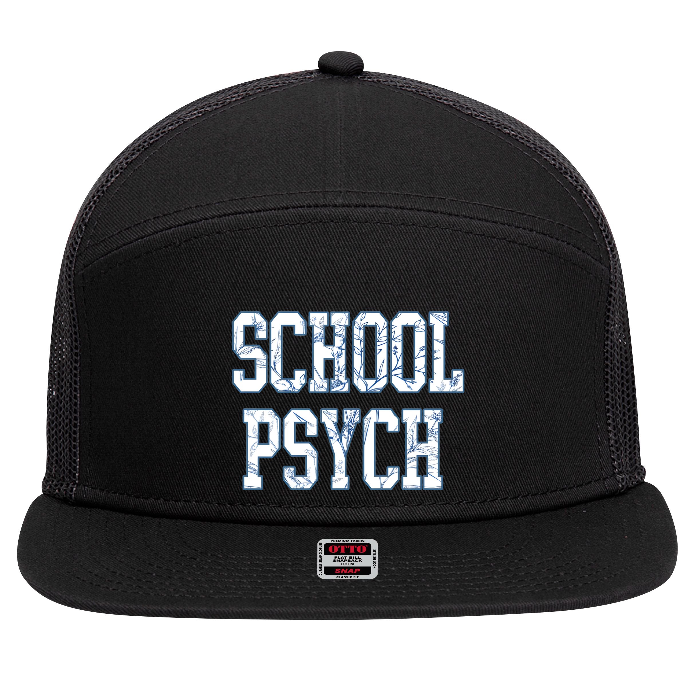 School Psychologist 7 Panel Mesh Trucker Snapback Hat