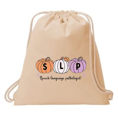 Slp Pumpkin Speech Language Pathologist Grade Fall Autumn Drawstring Bag