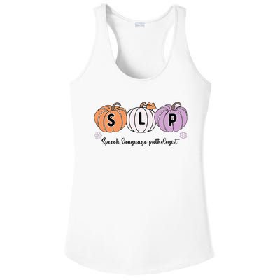 Slp Pumpkin Speech Language Pathologist Grade Fall Autumn Ladies PosiCharge Competitor Racerback Tank