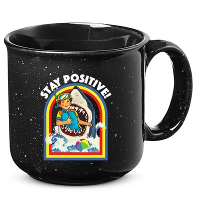 Stay Positive Shark Lover Wildlife Ocean Sea Animal Lover 15oz Campfire Ceramic Mug
