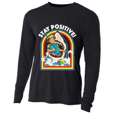 Stay Positive Shark Lover Wildlife Ocean Sea Animal Lover Cooling Performance Long Sleeve Crew