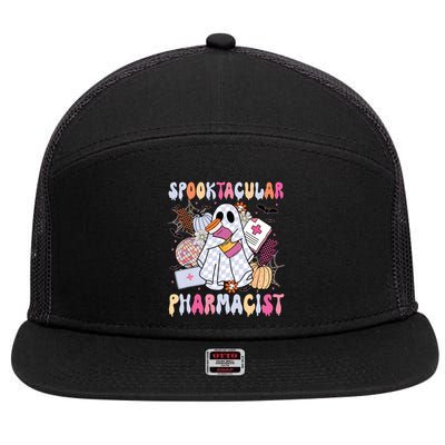 Spooktacular Pharmacist Spooky Halloween Pharmacy Week 7 Panel Mesh Trucker Snapback Hat