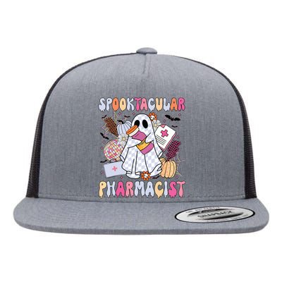 Spooktacular Pharmacist Spooky Halloween Pharmacy Week Flat Bill Trucker Hat