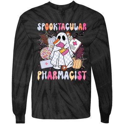 Spooktacular Pharmacist Spooky Halloween Pharmacy Week Tie-Dye Long Sleeve Shirt