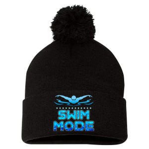 Swimming Pool Sport Swimmer Swim Team Open Waters Pom Pom 12in Knit Beanie