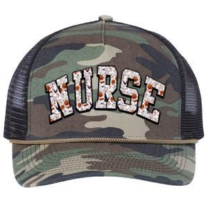 Spooky Pumpkin Skeleton Ghost Halloween Nursing Nurse Life Gift Retro Rope Trucker Hat Cap