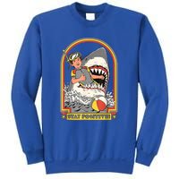 Stay Positive Shark Attack Vintage Retro Comedy Funny Gift Sweatshirt