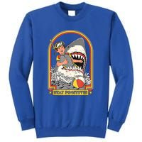 Stay Positive Shark Attack Vintage Retro Comedy Funny Gift Tall Sweatshirt