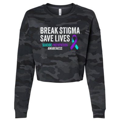 Suicide Prevention Support Break Stigma Suicide Awareness Cropped Pullover Crew