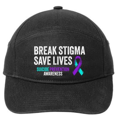 Suicide Prevention Support Break Stigma Suicide Awareness 7-Panel Snapback Hat