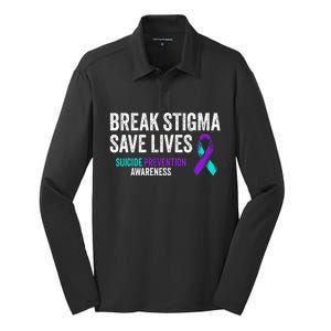 Suicide Prevention Support Break Stigma Suicide Awareness Silk Touch Performance Long Sleeve Polo