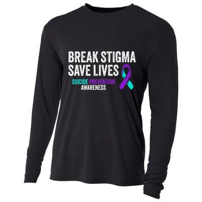 Suicide Prevention Support Break Stigma Suicide Awareness Cooling Performance Long Sleeve Crew