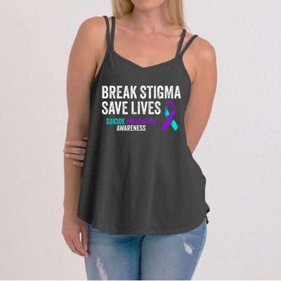 Suicide Prevention Support Break Stigma Suicide Awareness Women's Strappy Tank