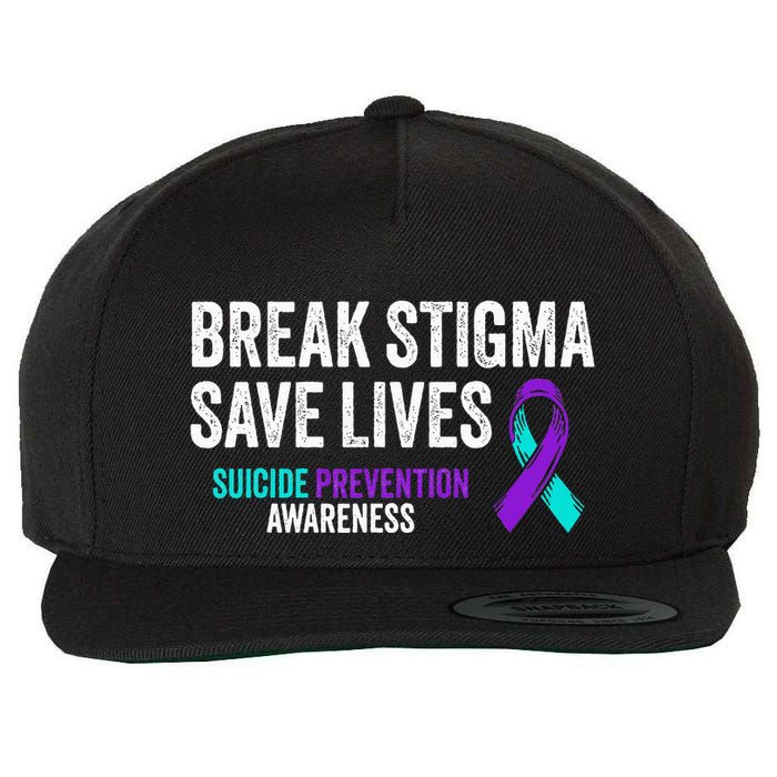 Suicide Prevention Support Break Stigma Suicide Awareness Wool Snapback Cap
