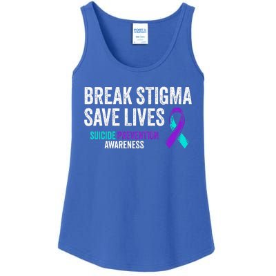 Suicide Prevention Support Break Stigma Suicide Awareness Ladies Essential Tank