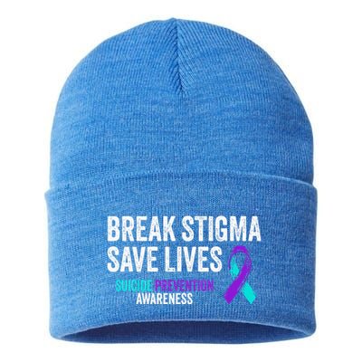 Suicide Prevention Support Break Stigma Suicide Awareness Sustainable Knit Beanie