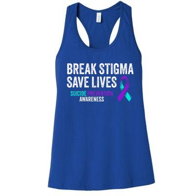 Suicide Prevention Support Break Stigma Suicide Awareness Women's Racerback Tank