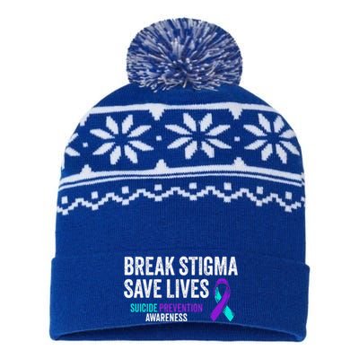 Suicide Prevention Support Break Stigma Suicide Awareness USA-Made Snowflake Beanie