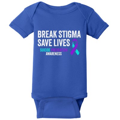 Suicide Prevention Support Break Stigma Suicide Awareness Baby Bodysuit