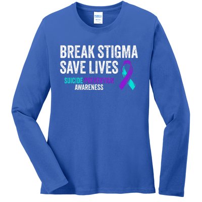 Suicide Prevention Support Break Stigma Suicide Awareness Ladies Long Sleeve Shirt