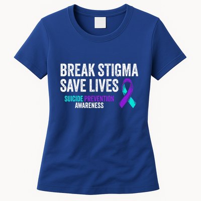 Suicide Prevention Support Break Stigma Suicide Awareness Womens T-Shirt