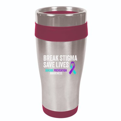 Suicide Prevention Support Break Stigma Suicide Awareness 16oz Travel Tumbler
