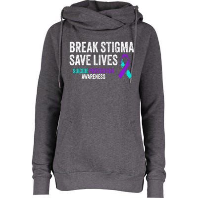 Suicide Prevention Support Break Stigma Suicide Awareness Womens Funnel Neck Pullover Hood