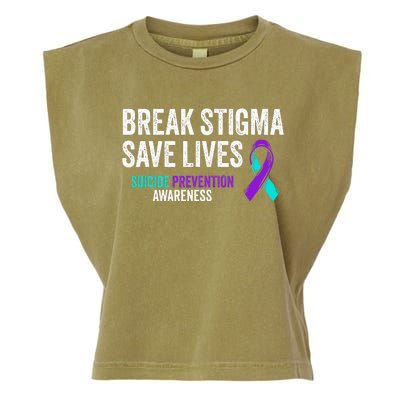 Suicide Prevention Support Break Stigma Suicide Awareness Garment-Dyed Women's Muscle Tee