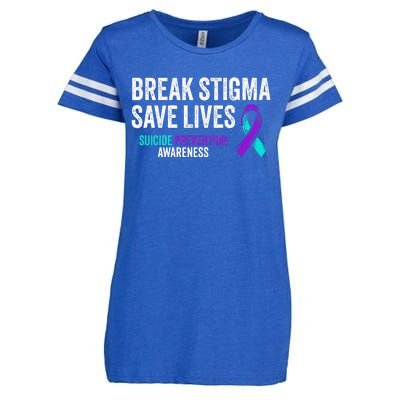 Suicide Prevention Support Break Stigma Suicide Awareness Enza Ladies Jersey Football T-Shirt