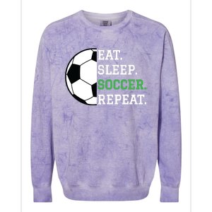 Soccer Player Soccer Lover Eat Sleep Soccer Repeat Colorblast Crewneck Sweatshirt