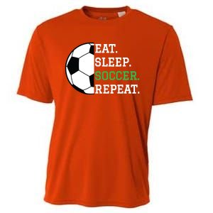 Soccer Player Soccer Lover Eat Sleep Soccer Repeat Cooling Performance Crew T-Shirt