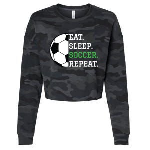 Soccer Player Soccer Lover Eat Sleep Soccer Repeat Cropped Pullover Crew