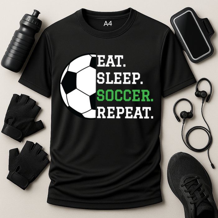 Soccer Player Soccer Lover Eat Sleep Soccer Repeat Cooling Performance Crew T-Shirt