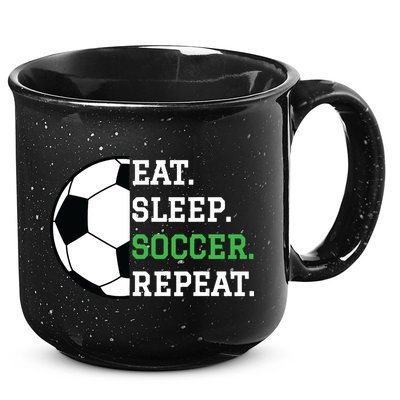 Soccer Player Soccer Lover Eat Sleep Soccer Repeat 15oz Campfire Ceramic Mug