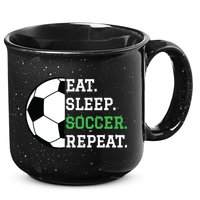 Soccer Player Soccer Lover Eat Sleep Soccer Repeat 15oz Campfire Ceramic Mug