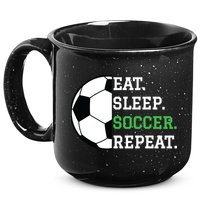 Soccer Player Soccer Lover Eat Sleep Soccer Repeat 15oz Campfire Ceramic Mug