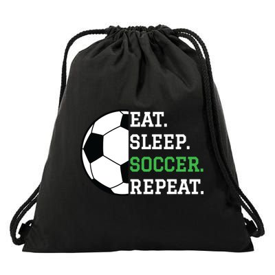 Soccer Player Soccer Lover Eat Sleep Soccer Repeat Drawstring Bag