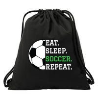 Soccer Player Soccer Lover Eat Sleep Soccer Repeat Drawstring Bag