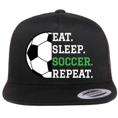 Soccer Player Soccer Lover Eat Sleep Soccer Repeat Flatbill Hat