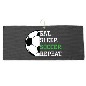 Soccer Player Soccer Lover Eat Sleep Soccer Repeat Large Microfiber Waffle Golf Towel