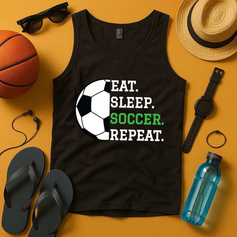 Soccer Player Soccer Lover Eat Sleep Soccer Repeat Tank Top