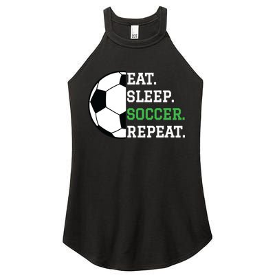 Soccer Player Soccer Lover Eat Sleep Soccer Repeat Women's Perfect Tri Rocker Tank