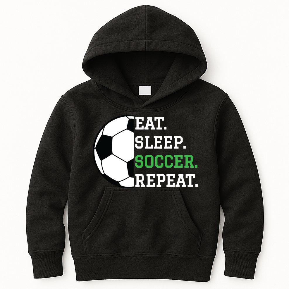 Soccer Player Soccer Lover Eat Sleep Soccer Repeat Kids Hoodie