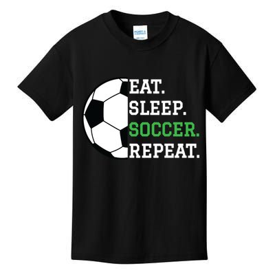 Soccer Player Soccer Lover Eat Sleep Soccer Repeat Kids T-Shirt