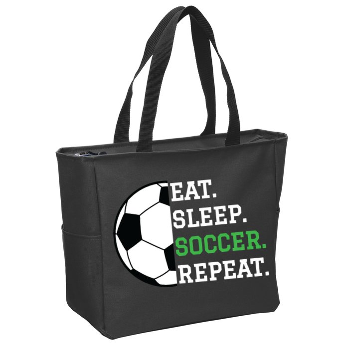 Soccer Player Soccer Lover Eat Sleep Soccer Repeat Zip Tote Bag