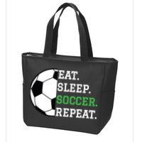 Soccer Player Soccer Lover Eat Sleep Soccer Repeat Zip Tote Bag